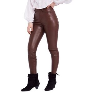 NWT Free People Vegan Leather High-Rise Skinny Pants Size 24